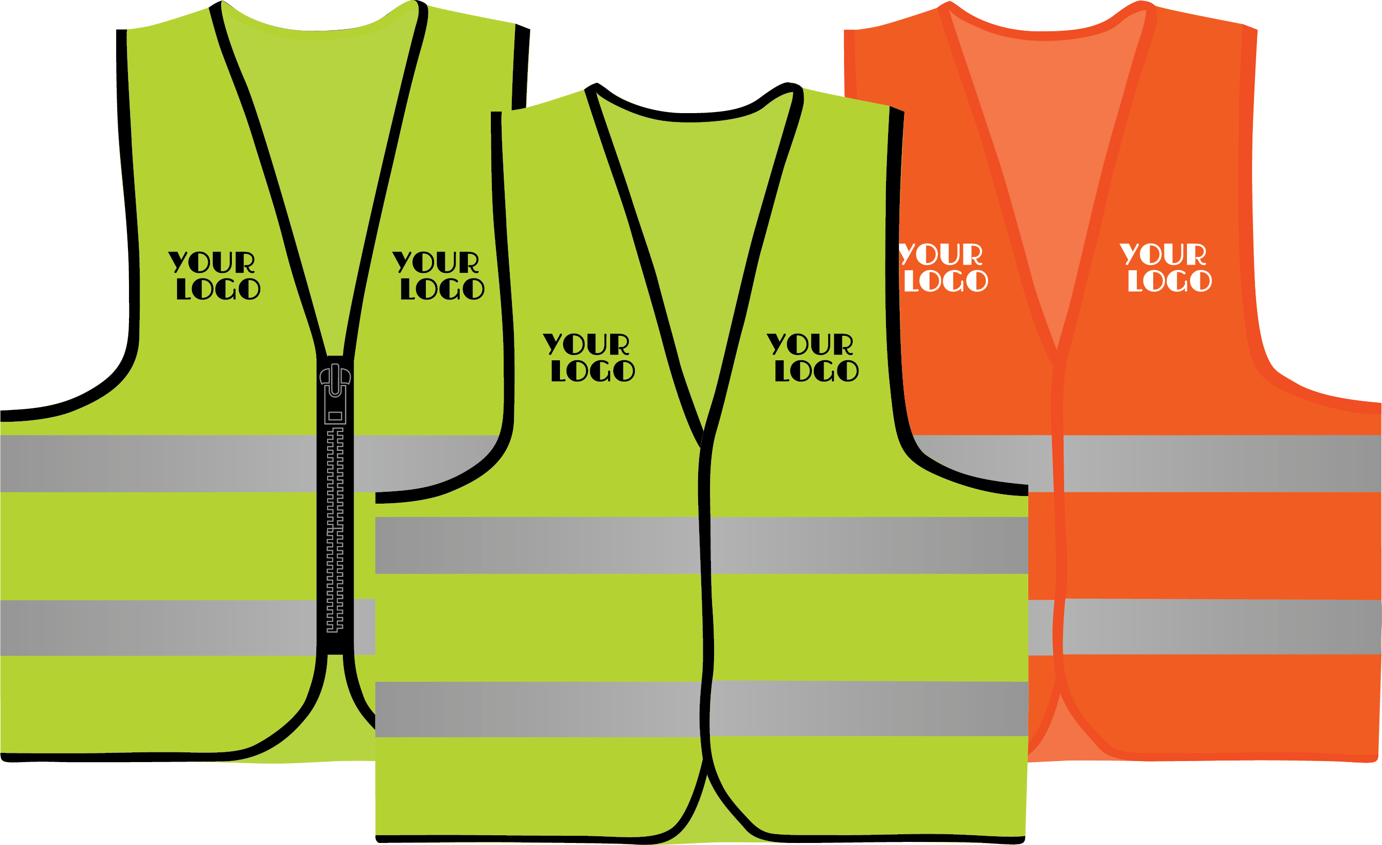 Luminous green reflector jackets and orange reflector jacket vector by yosam branding